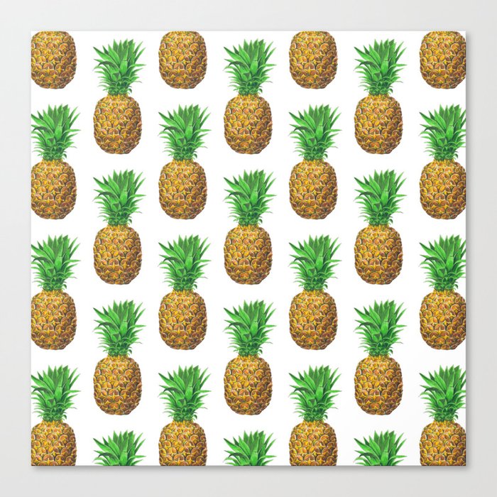 Pineapples, tropical fruit pattern design Canvas Print