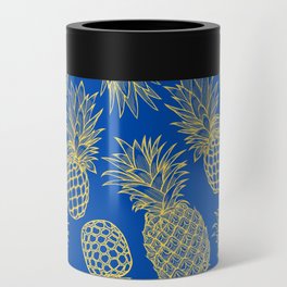 Fresh Pineapples Blue & Yellow Can Cooler