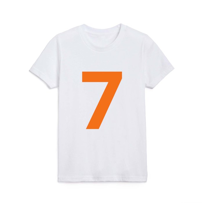 Number 7 (Orange & White) Kids T Shirt