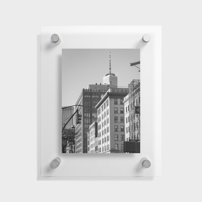 New York City Views Black and White Photography Floating Acrylic Print