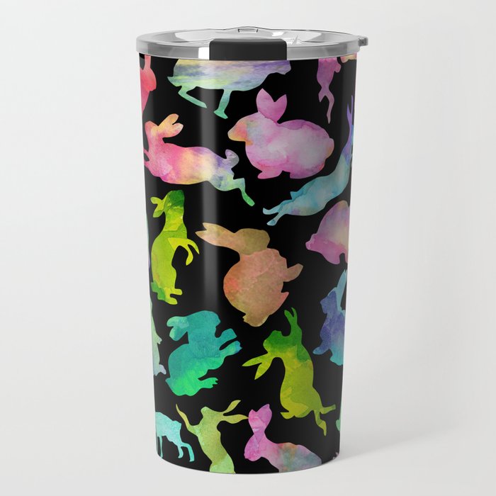 Kissing Watercolor Bunnies Travel Mug