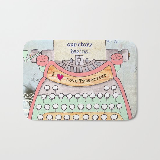 Typewriter #7 Bath Mat