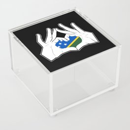 Salomon Islands Hand Heart Flag Acrylic Box