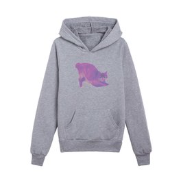 Diamond Shape and Cat - Purple and Pink Kids Pullover Hoodies