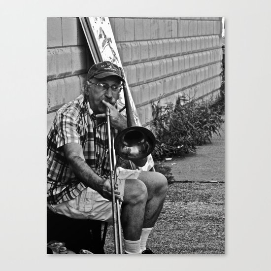 Trombone Busking Canvas Print
