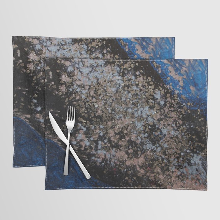 Abstract Pink and Black Galaxy Placemat