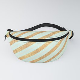 Abstract geometrical teal coral gold glitter  Fanny Pack