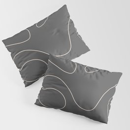 Dark Gray Line Art Pillow Sham