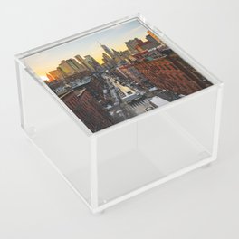 New York City skyline | Manhattan Bridge Sunset | Travel Photography Acrylic Box