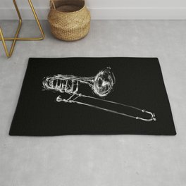 Black Trombone Area & Throw Rug