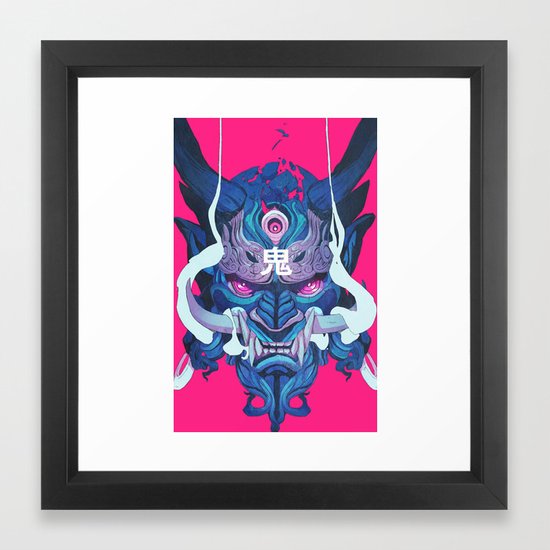 Oni Mask 01 Framed Art Print By Belgeist Society6