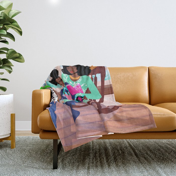 Rocking Chair Throw Blanket by The Pairabirds Society6