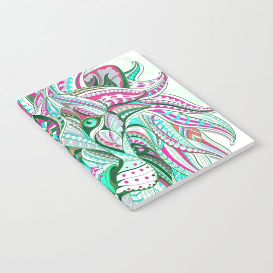 Sea Green Ethnic Lion Notebook
