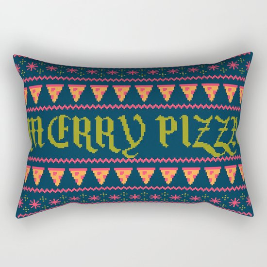 Merry Pizza Rectangular Pillow
