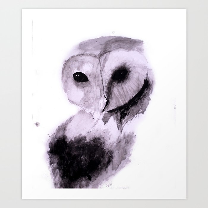 Owl Watercolor Painting 2 Art Print By Hscart Society6
