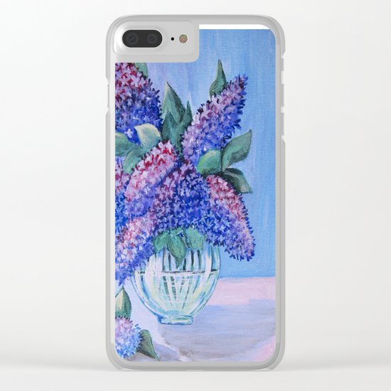 flowers in a glass vase Clear iPhone Case