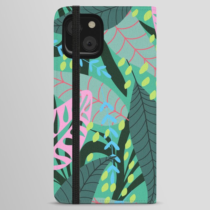 Green Leaves iPhone Wallet Case