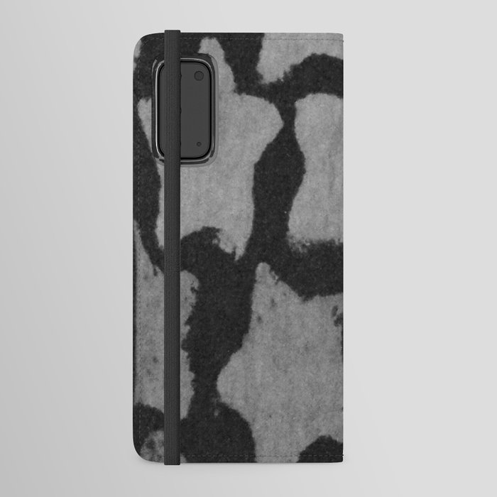 Grey on Black Bleached Grunge Star Design Android Wallet Case