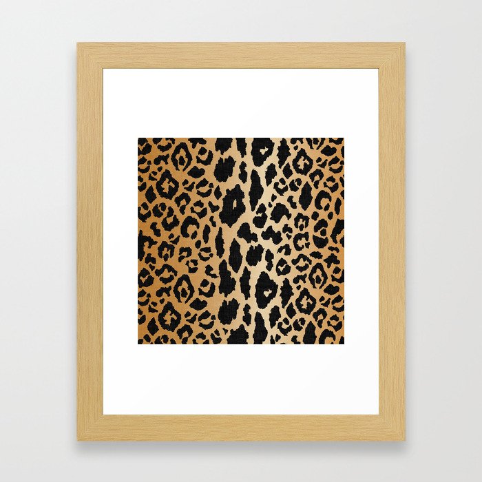 Leopard Print Linen Framed Art Print