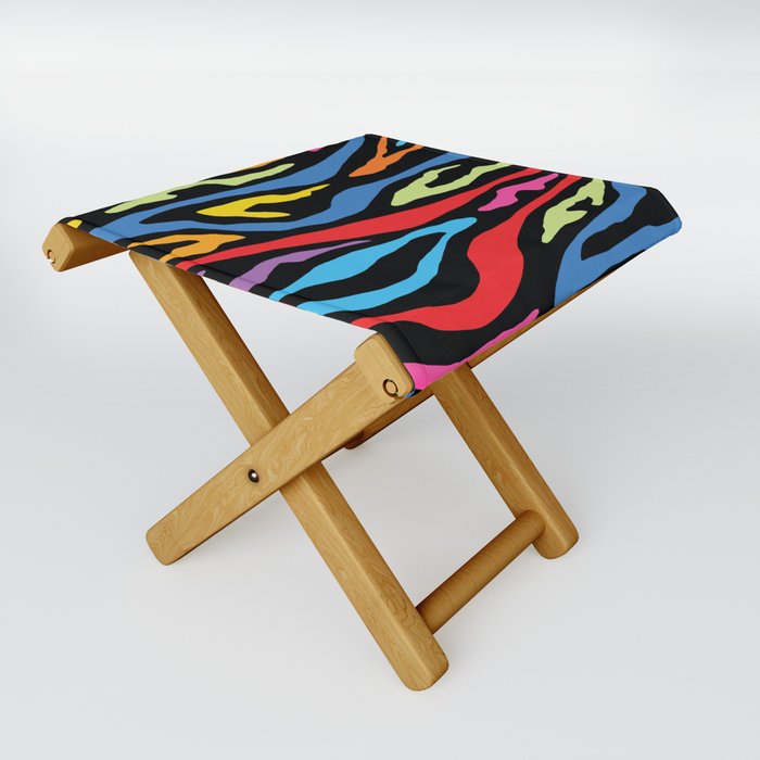 Psychedelic abstract art. Digital Illustration background. Folding Stool