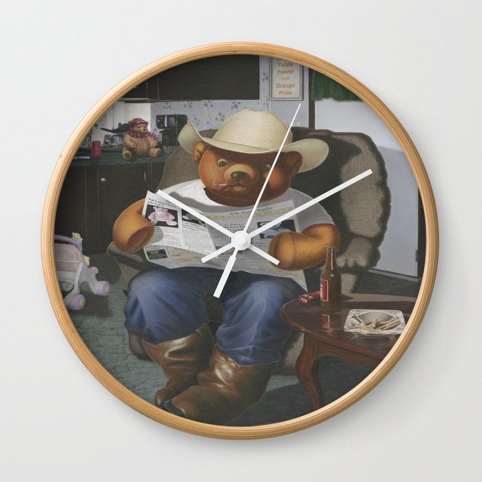 Redneck Teddy Wall Clock