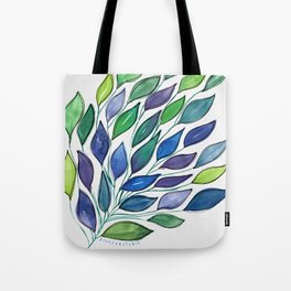 Vibrant Leaves - Blue Green Violet Tote Bag