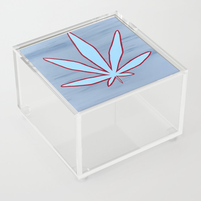 Chicago Flag Inspired Weed Leaf Acrylic Box