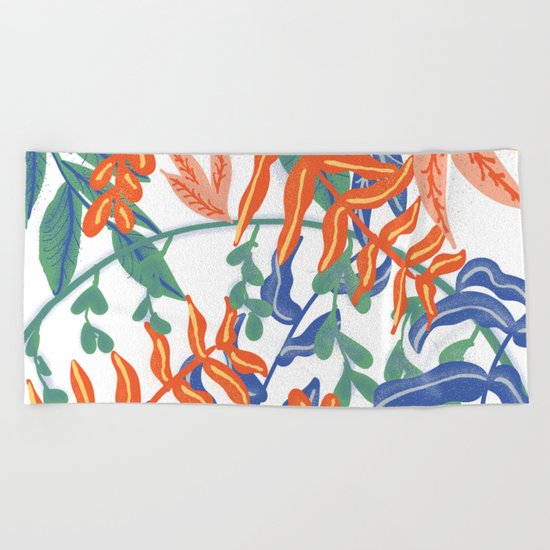 Abstract Tropical Pattern Beach Towel