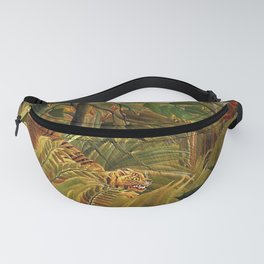 Tiger in a Tropical Storm - Surprised! by Henri Rousseau Fanny Pack