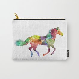 Rainbow Watercolor Horse (Color) Carry-All Pouch