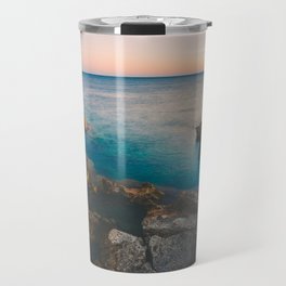 Spain Photography - Beautiful Blue Water By Some Stone Hills Travel Mug