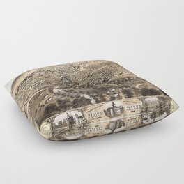 Fort Wayne - Indiana - 1868 vintage pictorial map Floor Pillow