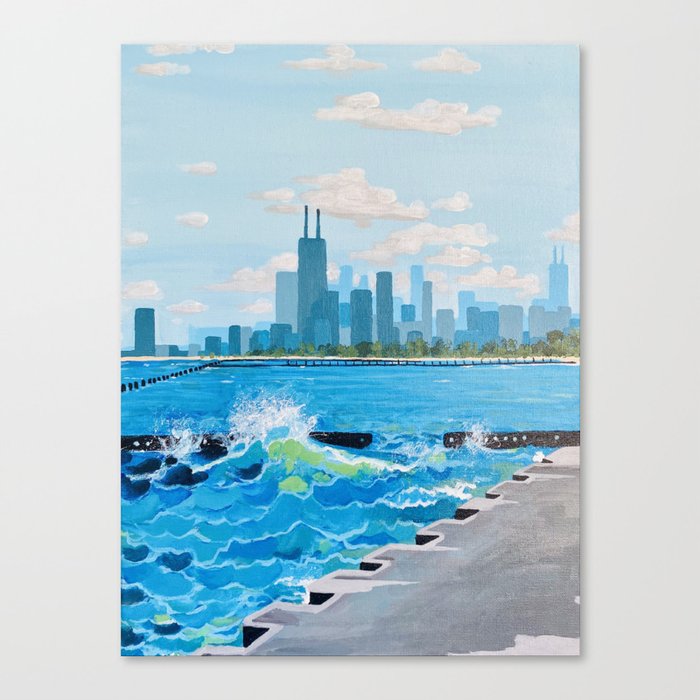 City on the Lake Canvas Print