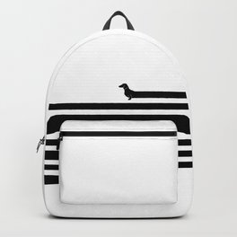 (Very) Long Dog Backpack | Dog, Chevron, Dachshund, Pattern, Drawing, Long, Curated, Very, Funny, Black and White 