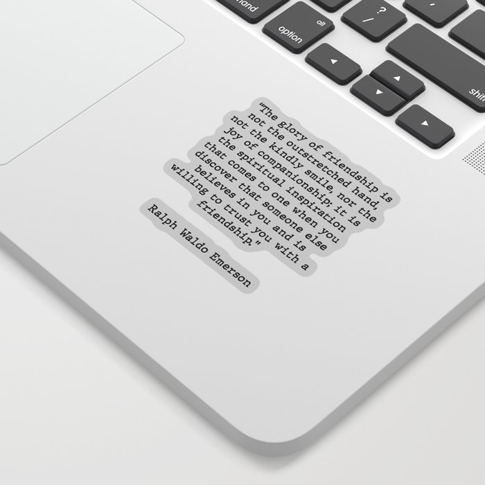 Ralph Waldo Emerson Friendship Quote Sticker