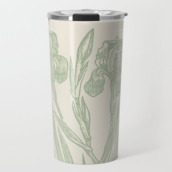 Iris xiphium - green Travel Mug