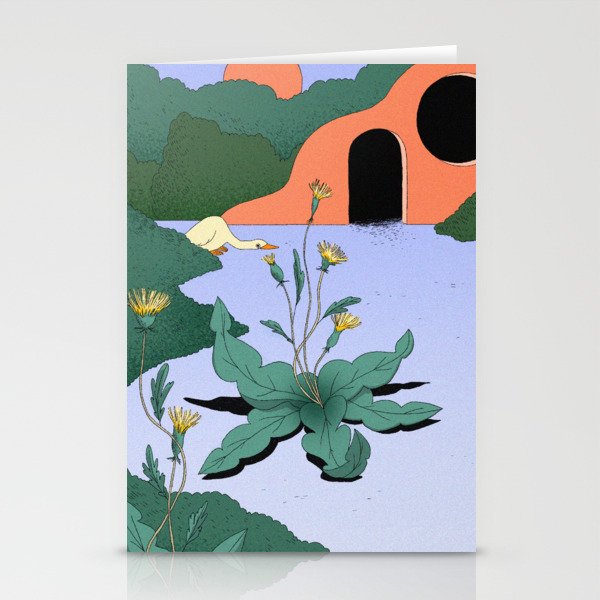 goose in the weeds Stationery Cards