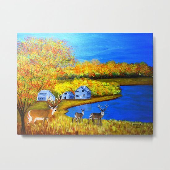 Visiting the farm Metal Print