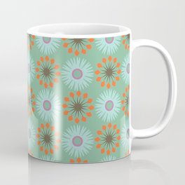 Retro Sage Green Floral Pattern Mug