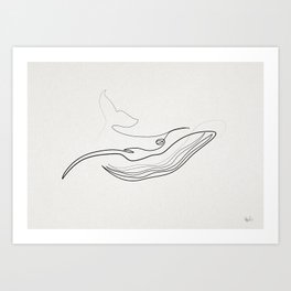 Oneline Whale Art Print