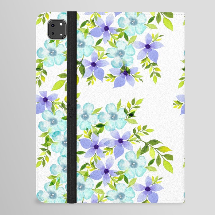 Blue purple floral - botanical pattern iPad Folio Case