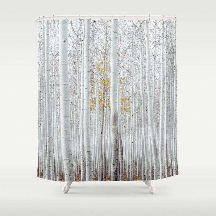 Birch Tree Forest Shower Curtain