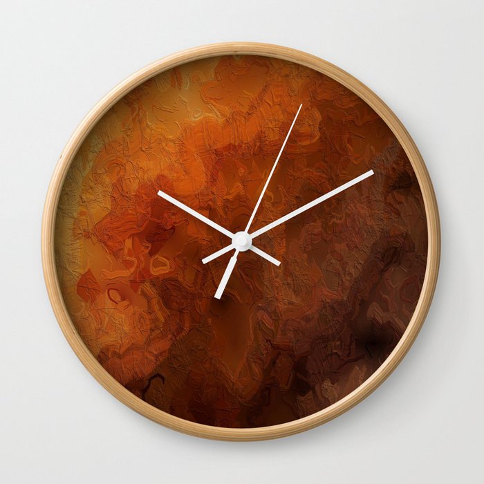Amber Sunset Abstract Wall Clock