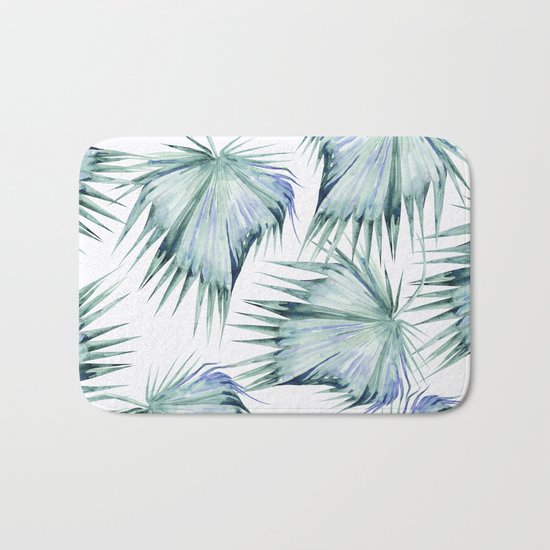 Floating Palm Leaves Bath Mat