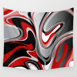 Liquify - Red, Gray, Black, White Wall Tapestry