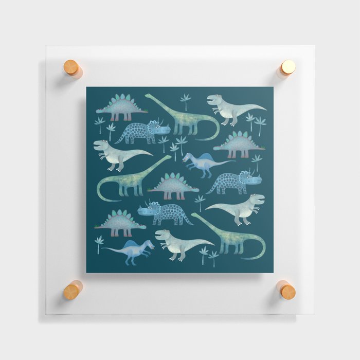 Dinosaurs Dark Floating Acrylic Print