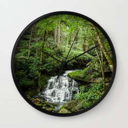 Appalachian Mountains Cascade Waterfall Nature Landscape Photography Wall Clock