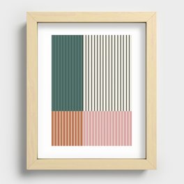 Color Block Line Abstract V Recessed Framed Print