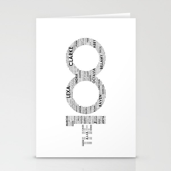 The 100 - Typography Art [black text] Stationery Cards