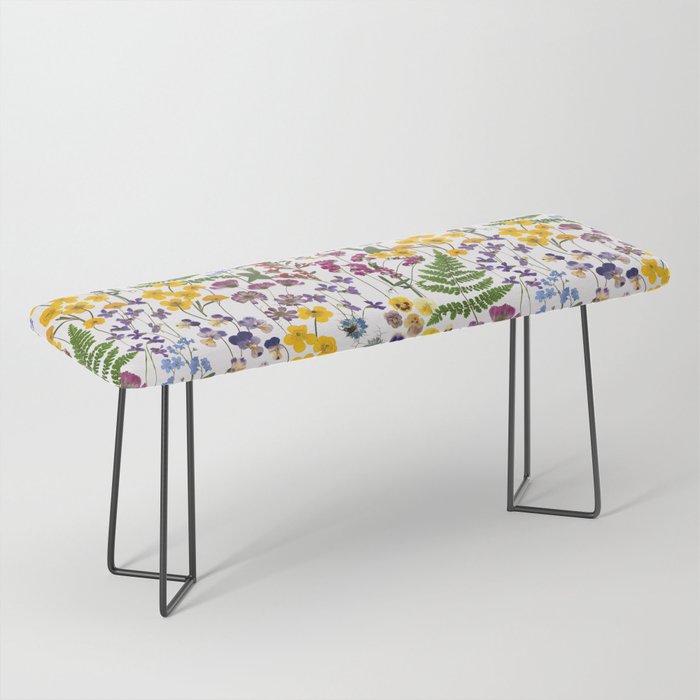 Summer Garden- Pressed And Dried Flowers Bench